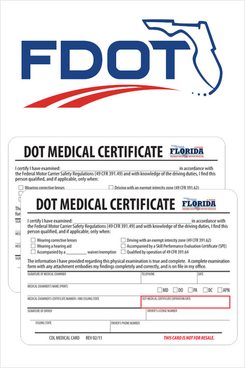 Only 70 DOT Physicals and CDL Medical Cards in Orlando and Kissimmee